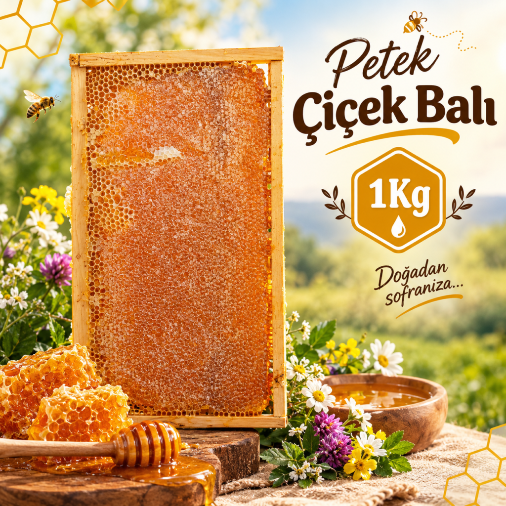 Petek Çiçek Balı (1 Kg)