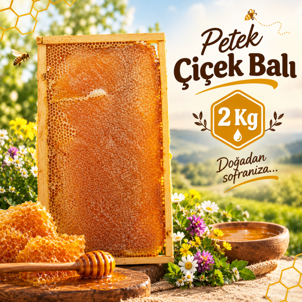 Petek Çiçek Balı (2 Kg)