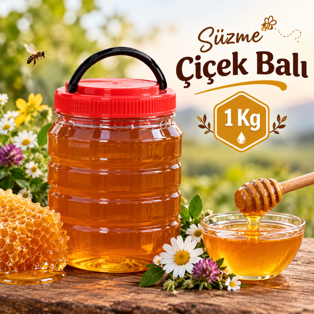 Süzme Çiçek Balı (1 Kg)