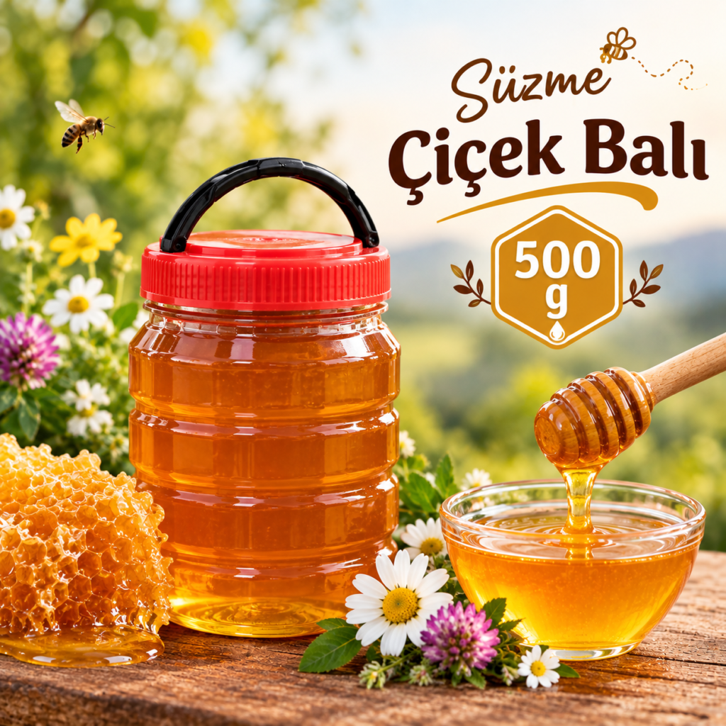 Süzme Çiçek Balı (500 Gr)